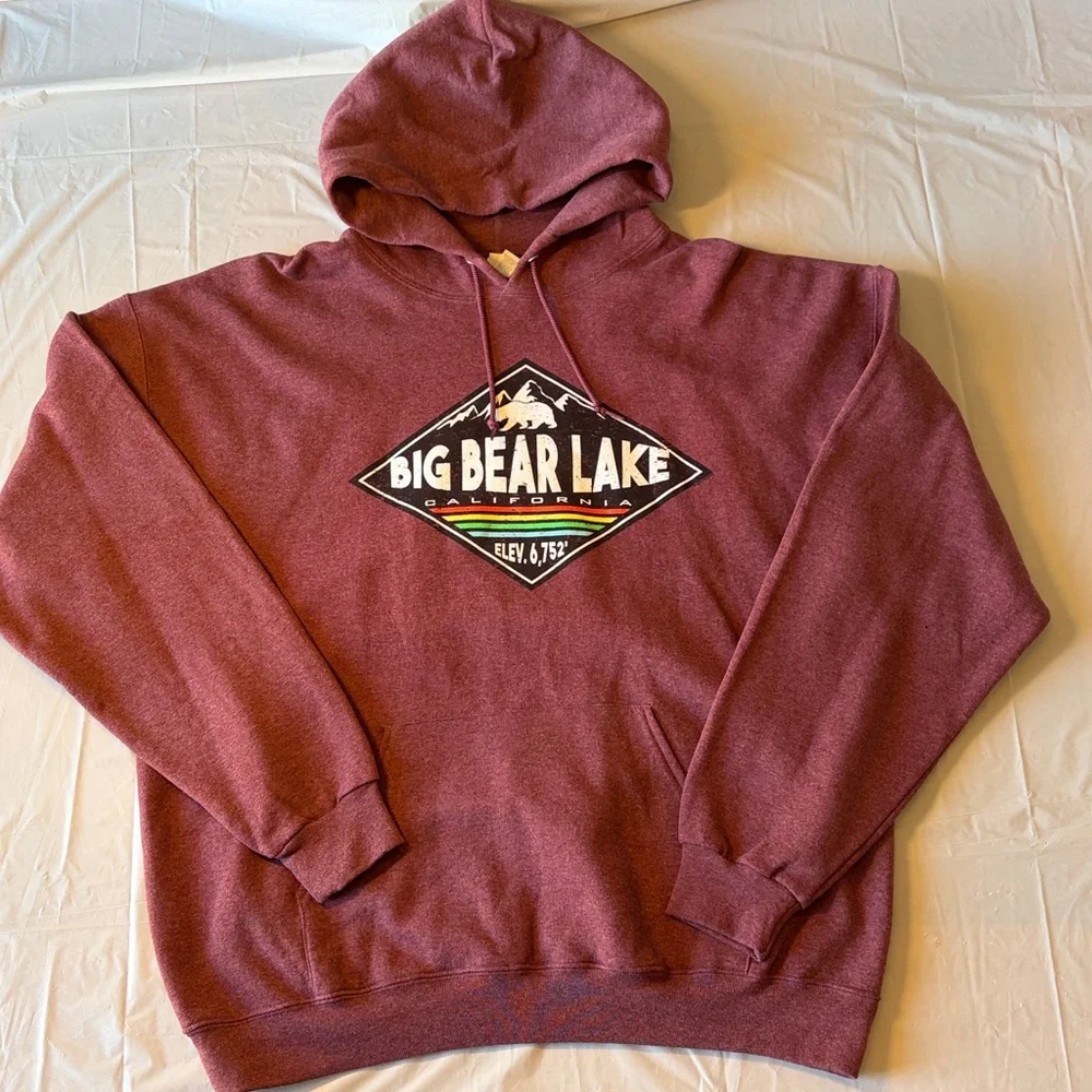 Big Bear Lake California Maroon Hoodie - Men